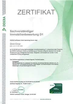 DEKRA Zertifikat D1
