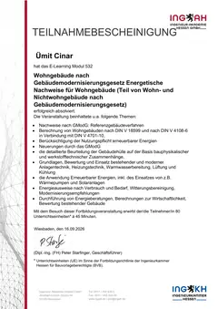 Nachweis der fachlichen Zusatzqualifikation